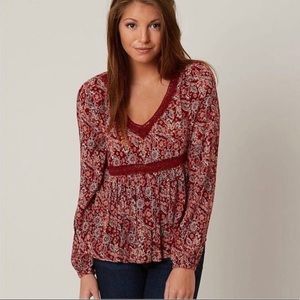 Patrons of Peace Printed Boho Open Back Top.